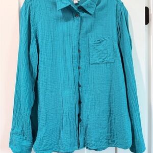 Teal Button-Up Shirt